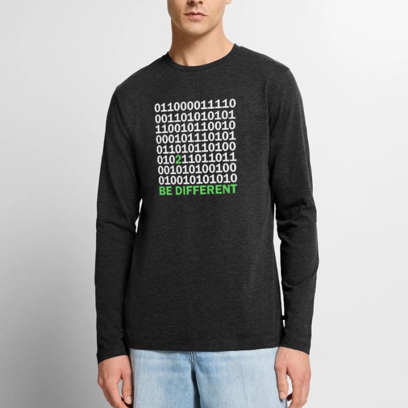 Binary Code Be Different Men's Premium Organic Long Sleeve Shirt