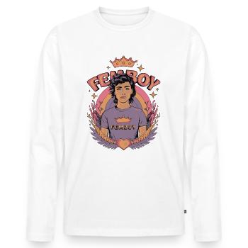 Femboy Pride Design – Stylisch und Selbstbewusst - Männer Premium Bio Langarmshirt - Weiß - Vorne - Nico (187cm)