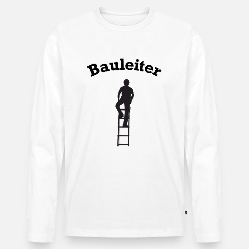 Bauleiter Baustelle Baustellen lustig - Männer Premium Bio Langarmshirt - Weiß