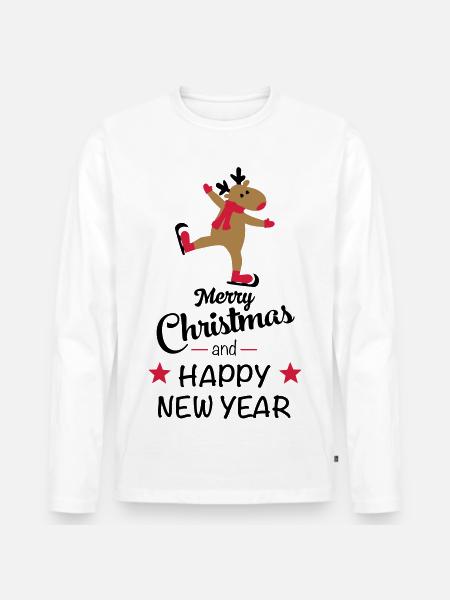 Noël drôle - T-shirt manches longues Premium bio Homme - blanc