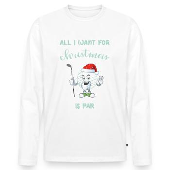 golfball xmas - Männer Premium Bio Langarmshirt - Weiß - Vorne - Nico (187cm)