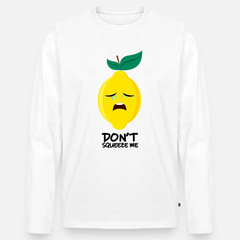weinende Zitrone | crying lemon - Männer Premium Bio Langarmshirt - Weiß