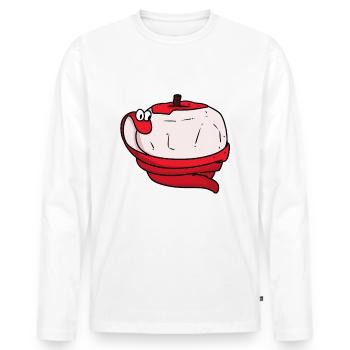 Apple Snake | Snake apple - Men's Premium Organic Long Sleeve Shirt - white - Front - Nico (187cm)