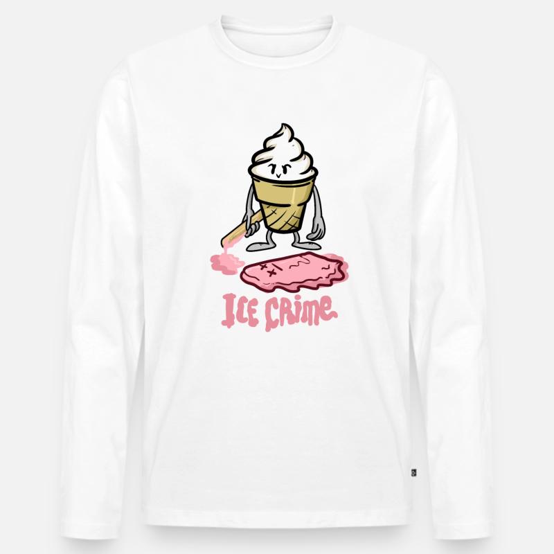 ICE CREAM - Männer Premium Bio Langarmshirt - Weiß