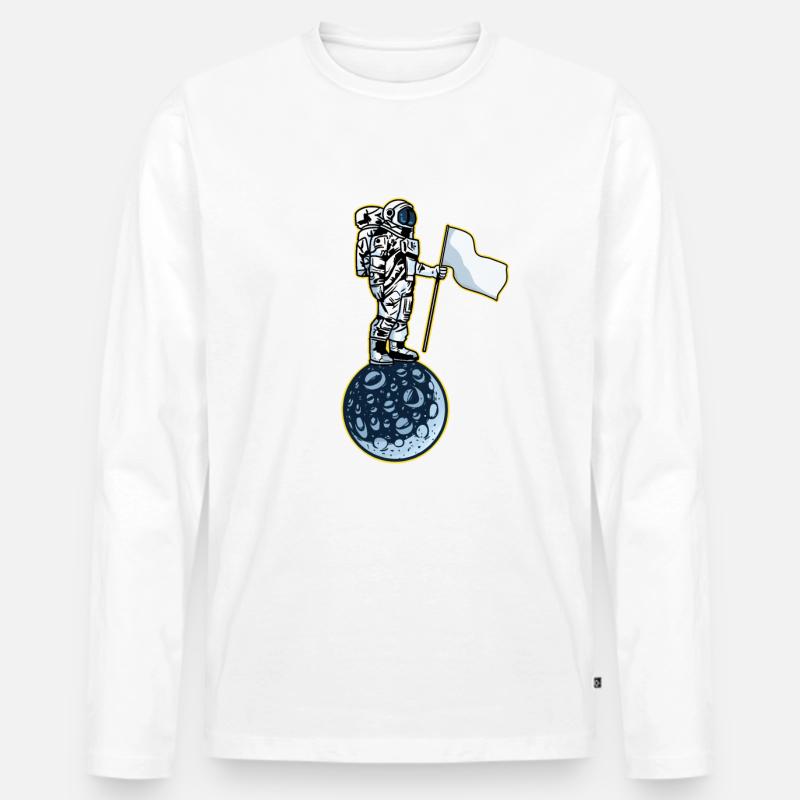 Astronaut - Männer Premium Bio Langarmshirt - Weiß