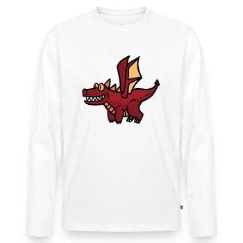 Flying dragon - Men's Premium Organic Long Sleeve Shirt - white - Front - Nico (187cm)