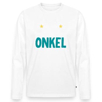 Dieser Wundervolle Onkel Gehört zu Personalisiert - Männer Premium Bio Langarmshirt - Weiß - Vorne - Nico (187cm)