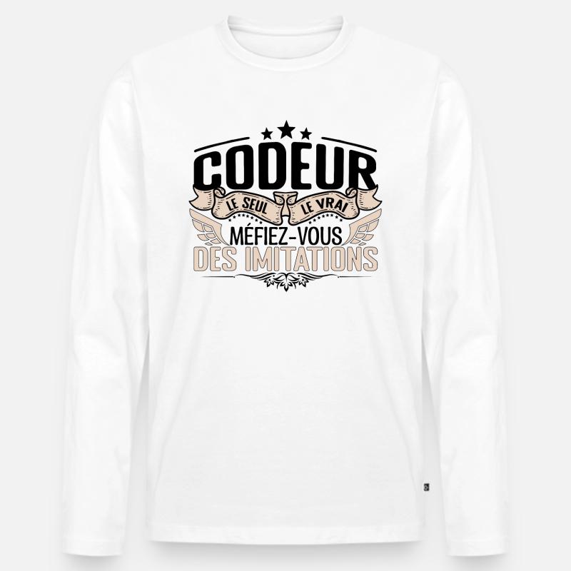 Codeur cadeau Codeur le vrai Codeur T-shirt manches longues Premium bio Homme