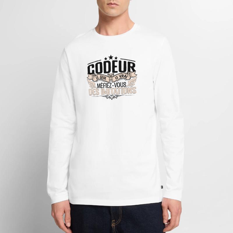 Codeur cadeau Codeur le vrai Codeur T-shirt manches longues Premium bio Homme
