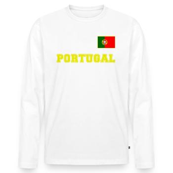 PORTUGAL jersey look with flag flag of the chest - Men's Premium Organic Long Sleeve Shirt - white - Front - Nico (187cm)