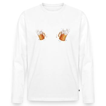 Mein SPIRITuelles TIER sagt mir gönn dir ein BIER☺ - Männer Premium Bio Langarmshirt - Weiß - Vorne - Nico (187cm)