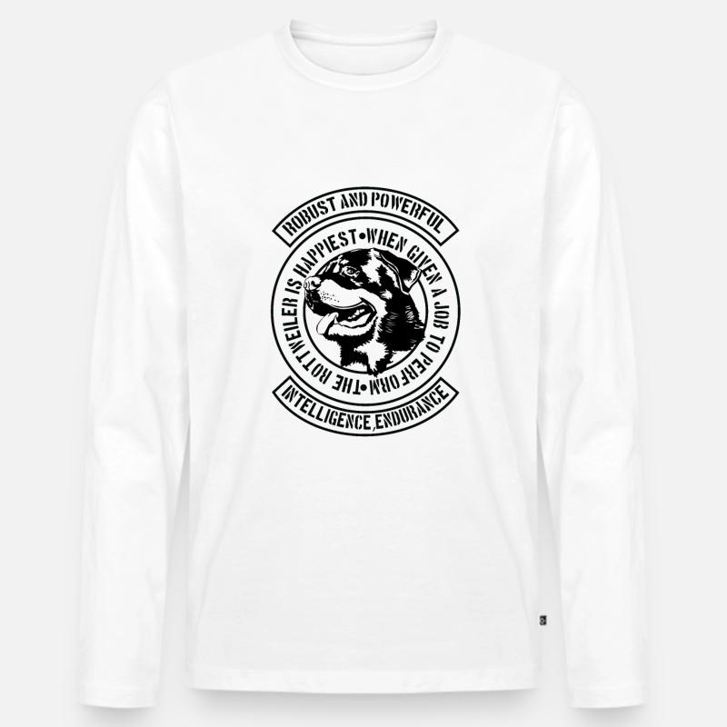 Rottweiler - Männer Premium Bio Langarmshirt - Weiß