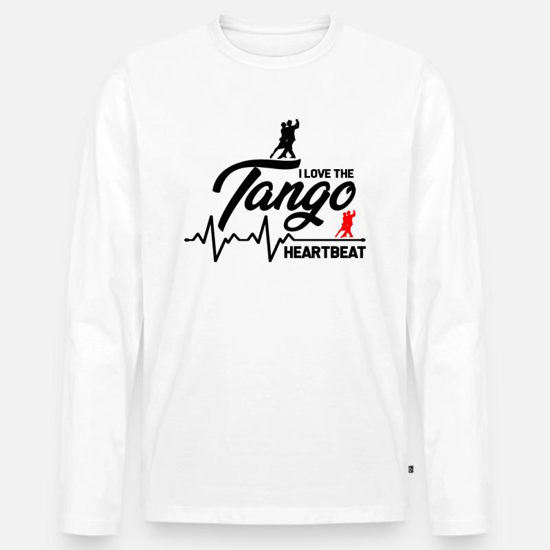 Tango Standard Tanz Tanzen Tänzer Geschenk - Männer Premium Bio Langarmshirt - Weiß
