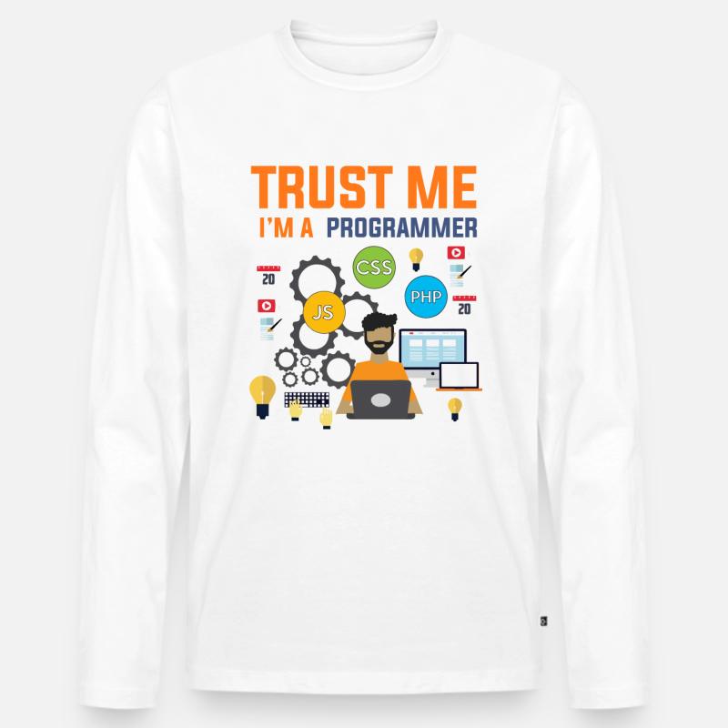 Programmierer Entwickler Informatiker Geschenk - Männer Premium Bio Langarmshirt - Weiß