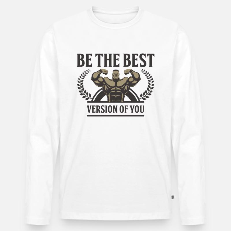 Bodybuilder Body Building Krafttraining Geschenk - Männer Premium Bio Langarmshirt - Weiß