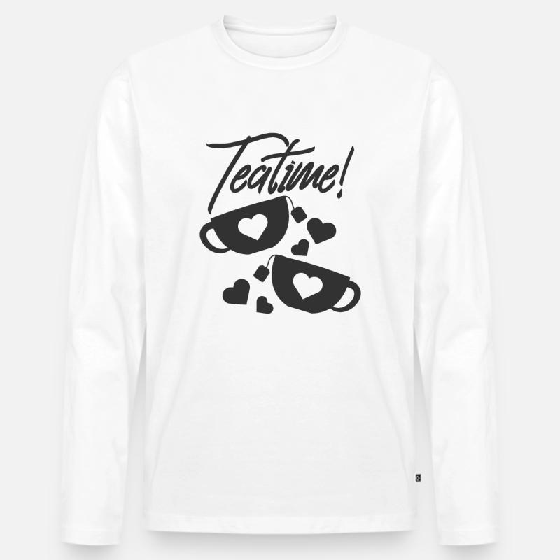 Tee Café - Männer Premium Bio Langarmshirt - Weiß