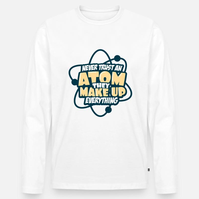 Student Nerd - Männer Premium Bio Langarmshirt - Weiß