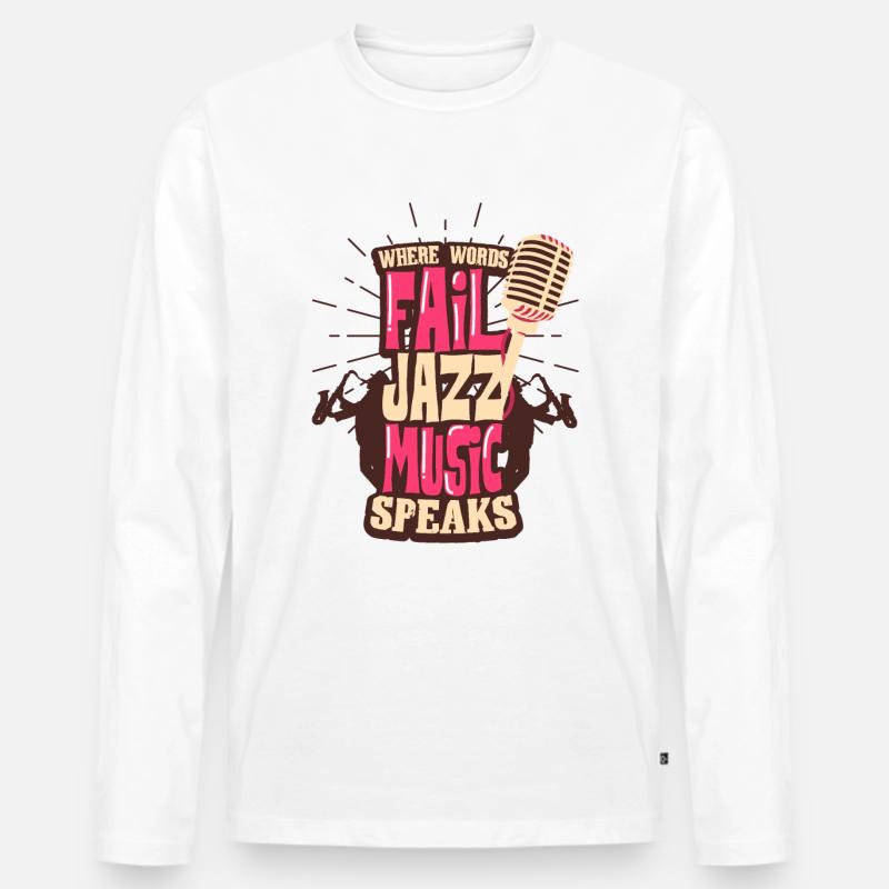 Jazz - Männer Premium Bio Langarmshirt - Weiß