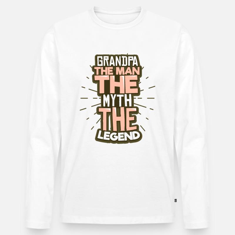 Opa - Männer Premium Bio Langarmshirt - Weiß