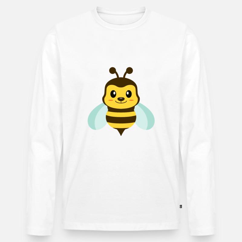 Hummel Biene - Männer Premium Bio Langarmshirt - Weiß