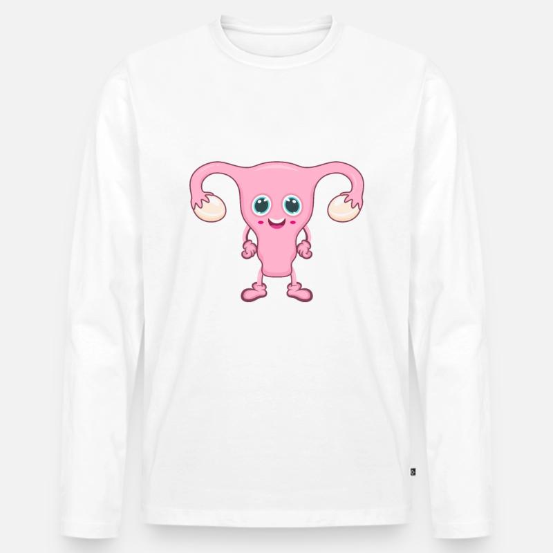 Gebärmutter Hebamme - Männer Premium Bio Langarmshirt - Weiß