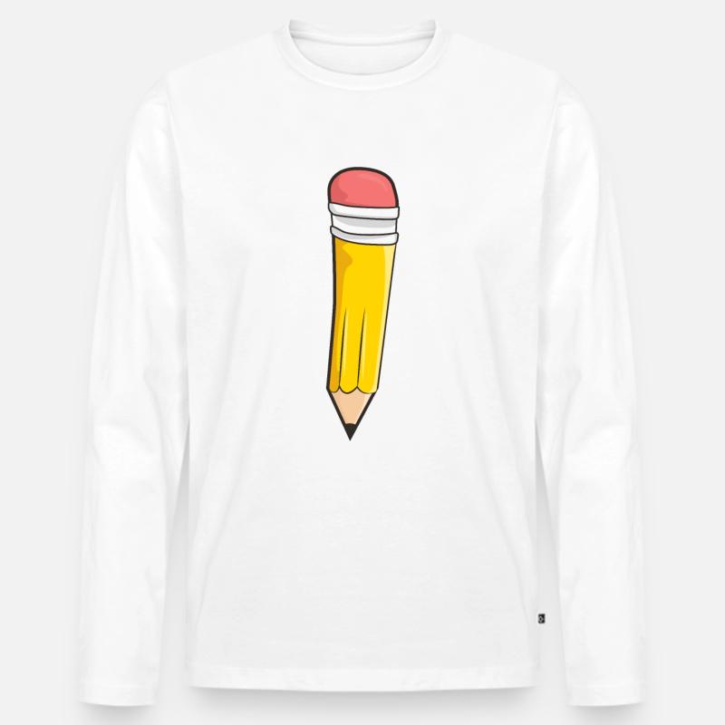 Stift Schule Einschulung - Männer Premium Bio Langarmshirt - Weiß