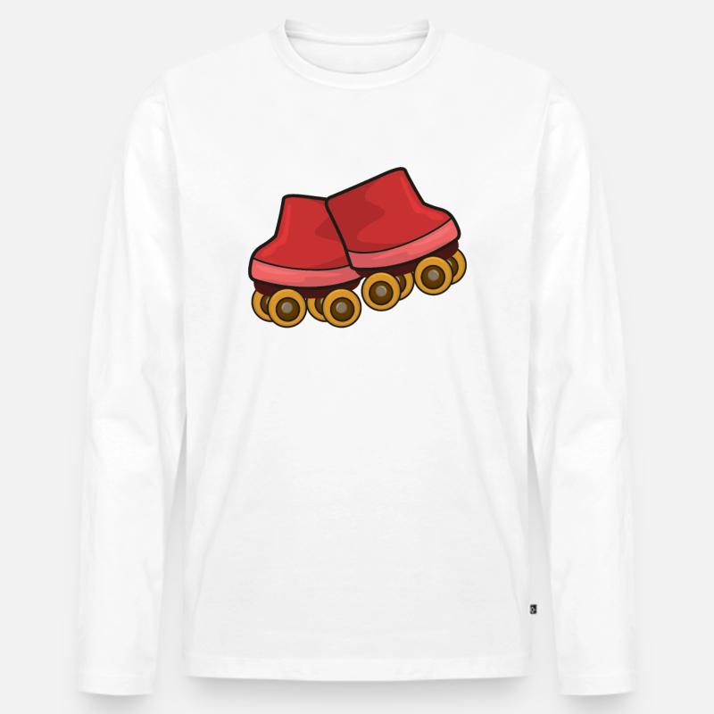 Rollschuhe Rollschuhlaufen - Männer Premium Bio Langarmshirt - Weiß