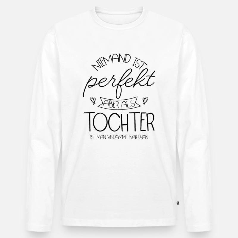 Tochter - Männer Premium Bio Langarmshirt - Weiß