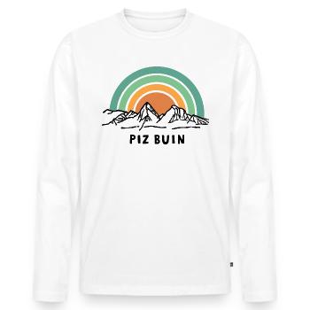 Piz Buin Berg Wandern Silvretta Vorarlberg Engadin - Männer Premium Bio Langarmshirt - Weiß - Vorne - Nico (187cm)