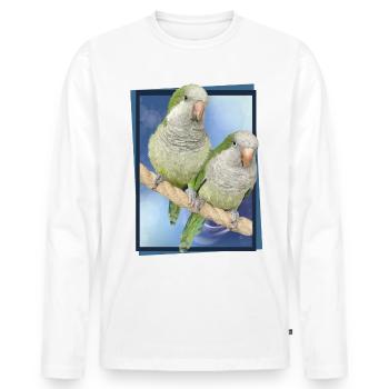 Argentine Parakeet - Men's Premium Organic Long Sleeve Shirt - white - Front - Nico (187cm)