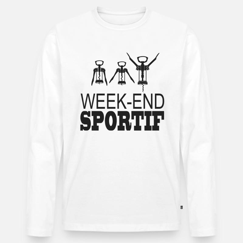 Sportwochenende - Männer Premium Bio Langarmshirt - Weiß