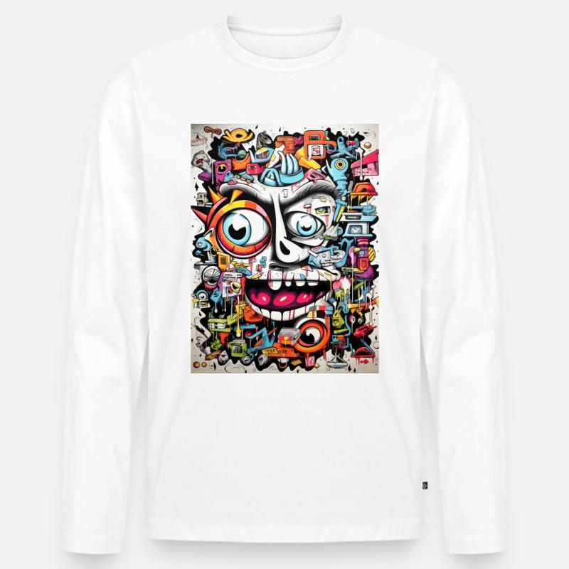 Graffiti Inspirationen:Gnu - Männer Premium Bio Langarmshirt - Weiß