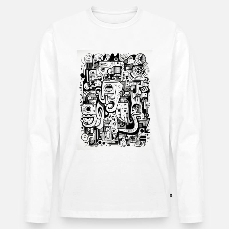 Graffiti Inspirationen:Hippo Geometrie - Männer Premium Bio Langarmshirt - Weiß