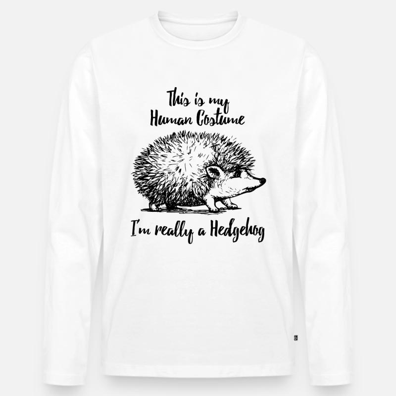 Igel - Männer Premium Bio Langarmshirt - Weiß