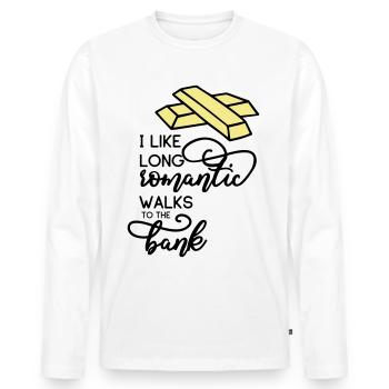 OR LOVE MAKING MONEY BOURSE MOTIF D’AMOUR - T-shirt manches longues Premium bio Homme - blanc - Devant - Nico (187cm)