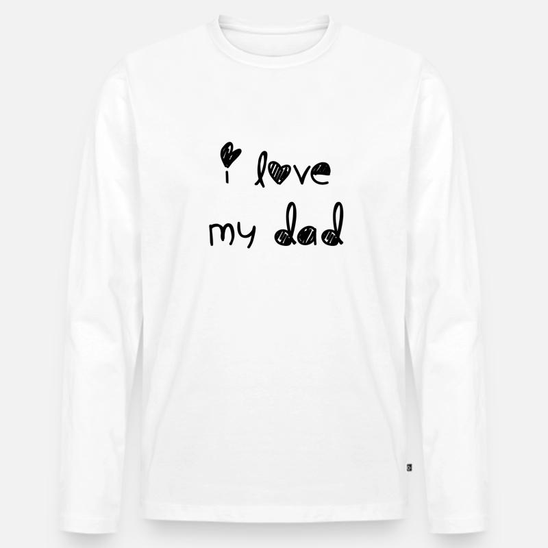 i love dad - Männer Premium Bio Langarmshirt - Weiß