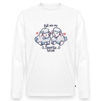 Les brebis sont ma personne préférée - T-shirt manches longues Premium bio Homme - blanc - Devant - Nico (187cm)