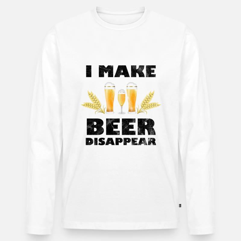 Bier lustiger BierSpruch mit Bier - Männer Premium Bio Langarmshirt - Weiß