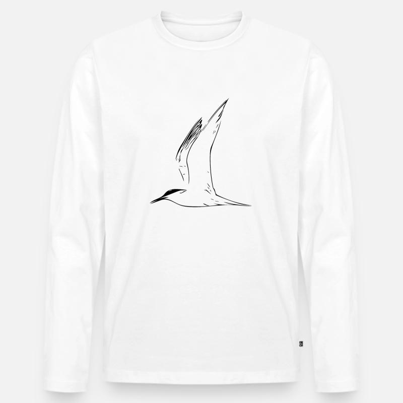 Möwe - Männer Premium Bio Langarmshirt - Weiß