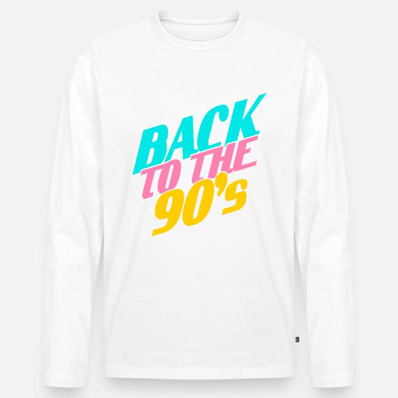 Back to the 90' s - Männer Premium Bio Langarmshirt - Weiß