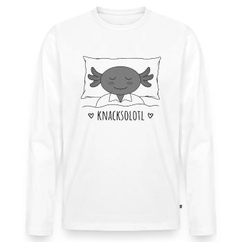 Axolotl Knacksolotl knacken pennen schlafen - Männer Premium Bio Langarmshirt - Weiß - Vorne - Nico (187cm)