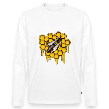 Imker aus Leidenschaft Imkerei Honig Herstellung - Männer Premium Bio Langarmshirt - Weiß - Vorne - Nico (187cm)