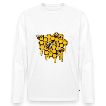 Imker der Bienen Flüsterer - Männer Premium Bio Langarmshirt - Weiß - Vorne - Nico (187cm)