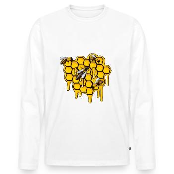 Imker Der Bienen Bändiger - Männer Premium Bio Langarmshirt - Weiß - Vorne - Nico (187cm)