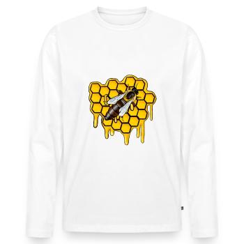 Imker Honig dealer - Männer Premium Bio Langarmshirt - Weiß - Vorne - Nico (187cm)