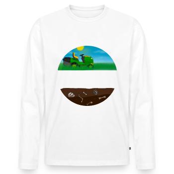 Gärtner Rasenmäher Spruch Männer Garten Geschenk - Männer Premium Bio Langarmshirt - Weiß - Vorne - Nico (187cm)