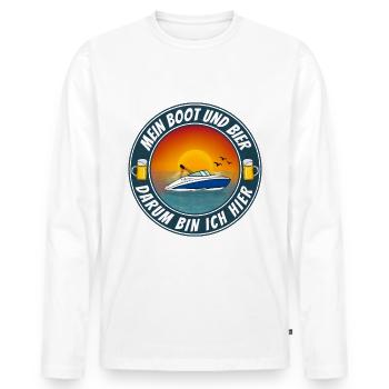 Boot und Bier - Männer Premium Bio Langarmshirt - Weiß - Vorne - Nico (187cm)