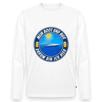 Boot und Bier - Männer Premium Bio Langarmshirt - Weiß - Vorne - Nico (187cm)