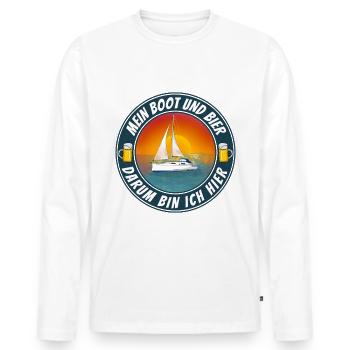 Boot und Bier Segelboot - Männer Premium Bio Langarmshirt - Weiß - Vorne - Nico (187cm)