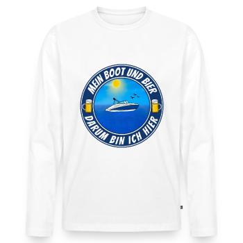 Boot und Bier - Männer Premium Bio Langarmshirt - Weiß - Vorne - Nico (187cm)